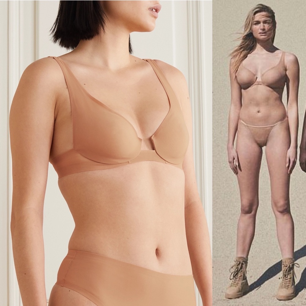 NEW SKIMS Luxe Naked Plunge Underwire Bra in Honey Size 40D Comfy